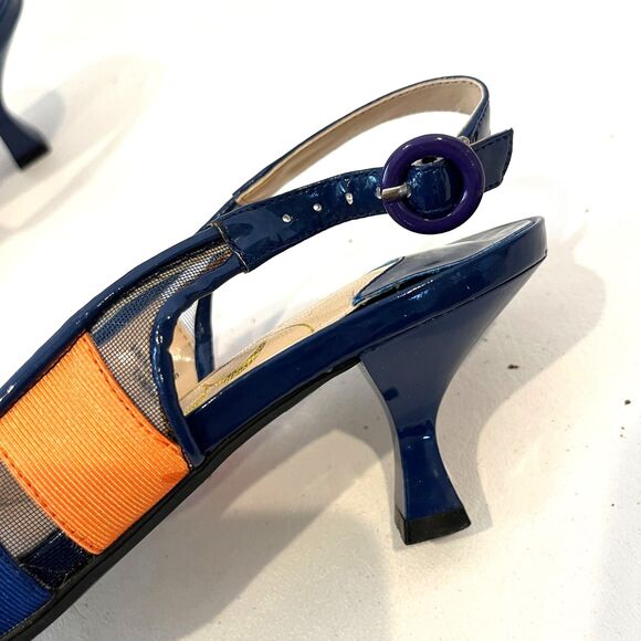 J.Renee Gavrel Multicolor Heels Slingback Size 5 1/2 Pointed Toe - Picture 7 of 11